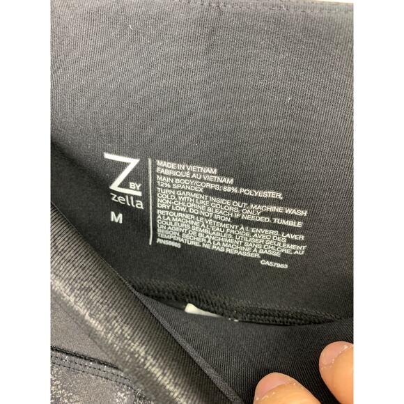 Zella Women's Size M High Waist Activewear Coated Leggings Pull-On Black *FLAW - Picture 3 of 5